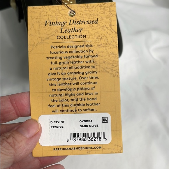 Patricia Nash Ovodda Dark Olive Leather Satchel - Picture 3 of 6